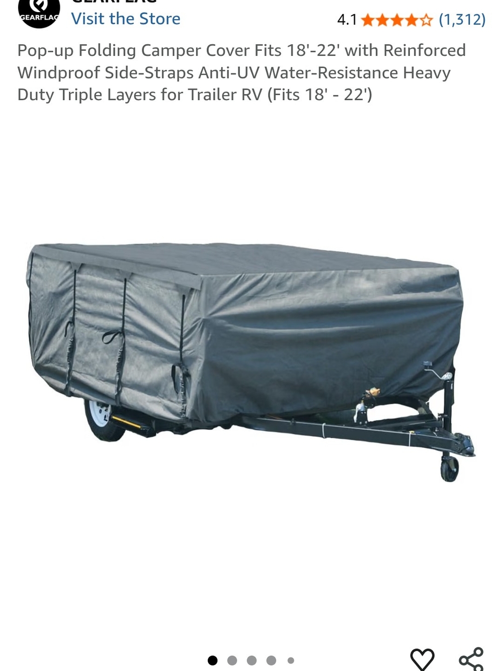 Heavy-Duty Gray Portable Trailer Cover - Weather-Resistant Protection